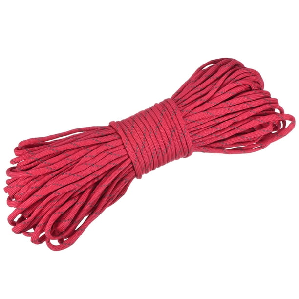 Unique Bargains Uxcell 101.7ft 4mm Nylon Reflective Tent Rope Guyline Camping Cord Red Red