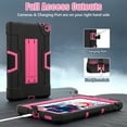thumbnail image 6 of Dteck Rugged Case for for Onn 8 Inch Tablet Gen 3 (2022 Model:100071483), Heavy Duty Hybrid Shockproof Kickstand Cover Case, Black + Rose, 6 of 7