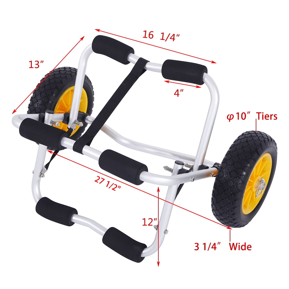 Kayak Cart Canoe Carrier Trolley NO-Flat Airless Tires Wheels Transport Jon Boat Dolly Tote