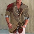 thumbnail image 1 of Camisa de hombre de manga larga con solapa y botones, camisa de traje informal de moda, suave, cómoda y sedosa, novedad de 2024, 1 of 6