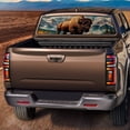 thumbnail image 2 of Pickup Car Window Stickers Decal Rear Window Decals for Trucks One Way Visual Waterproof Truck Back Window Tint Decal Graphic Perforated Vinyl Truck Stickers 66X 22inch Mountain Bison Landscape, 2 of 6