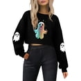 thumbnail image 3 of Women's Hoodless Sweatshirt Halloween Women'S Casual Short Round Mockneck Hoodie, Women's Hoodless Sweatshirt L, 3 of 7
