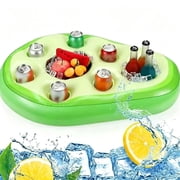 Inflatable Beverage Cooler - Green Plastic Drink Ice Bucket for Party Pool BBQ Picnic - 25.59x19.69in Outdoor Beverage Tub for Events
