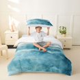 thumbnail image 2 of jejeloiu Watercolor Wave Twin Duvet Cover,Coastal Beach Twin Bedding For Boys,Blue Beige,Reversible,2-Piece,1 Duvet Cover and 1 Pillowcase, 2 of 6
