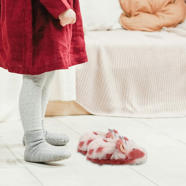 unbranded 1Par Zapatillas Infantiles De Aterciopelada Con Suela Gruesa Para Uso En Casa