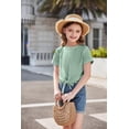 thumbnail image 5 of Arshiner Girls T Shirts Casual Short Sleeve Tie Knot Front Toddler T Shirts, 5 of 6