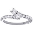 thumbnail image 2 of 14K White Gold Two Stone Bypass Diamond Love & Friendship Engagement Ring 3/4 Ct, 2 of 5