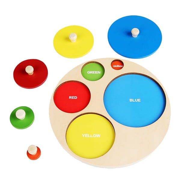 Rompecabezas de formas geométricas de madera Montessori, rompecabezas de múltiples pomos, juguete de educación temprana