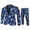Dark Blue, variant on Christmas Suits for Mens, 2PCS Ugly Xmas Santa Claus Snowflake Print Suit Jacket Blazers Party Tuxedo Pants Sets