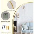 thumbnail image 4 of Gold arched wall - mounted bathroom mirror con wraparound design, rust - resistant tempered glass, ideal para para entrada, vanity, y sala de estar, 4 of 7