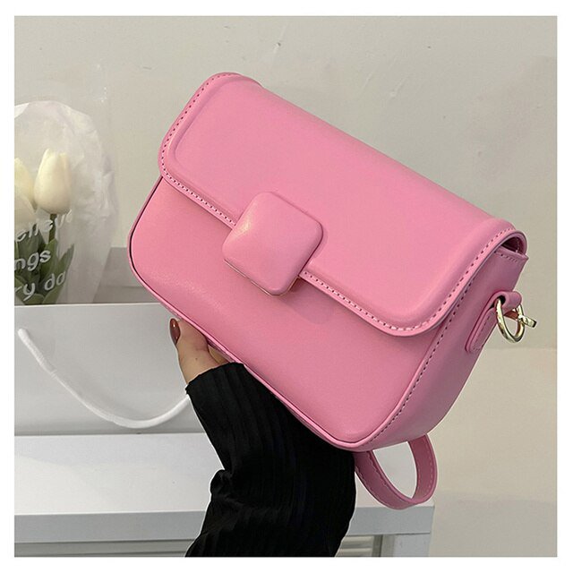 LinYooLi Sacs à Bandoulière Roses pour Femmes Sac en Cuir Souple Sac à Main Tendance Simple Sac Messager Classique pour Dames