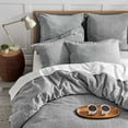 thumbnail image 2 of Levtex Home 100% Linen - Twin Duvet Cover - Washed Linen in Heathered Stone - Duvet Cover Size (68 x 88in.), 2 of 7