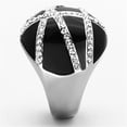 thumbnail image 4 of High polished (no plating) Stainless Steel Ring with Top Grade Crystal in Clear for Women Clear Stone Color Style TK1306 Size 5, 4 of 4