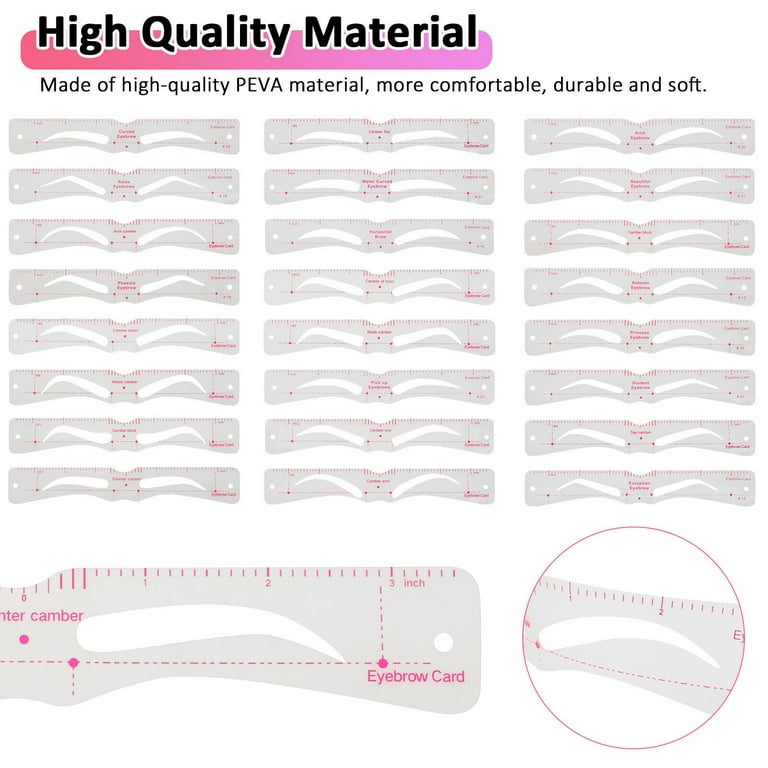 Eyebrow Template with Elastic Band for Beginners, 24 Pieces Reusable Eyebrow  Stencil, 3 Minutes Makeup - Walmart.com