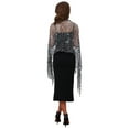 thumbnail image 2 of INSPIRE CHIC Women Sequin Shawls and Wraps for Evening Dresses, Fringed Sparkly Dressy Scarf for Wedding Party Gray 66.9"x19.7", 2 of 6