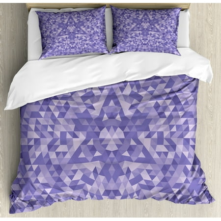 Purple Mandala King Size Duvet Cover Set Purple Color Gradient