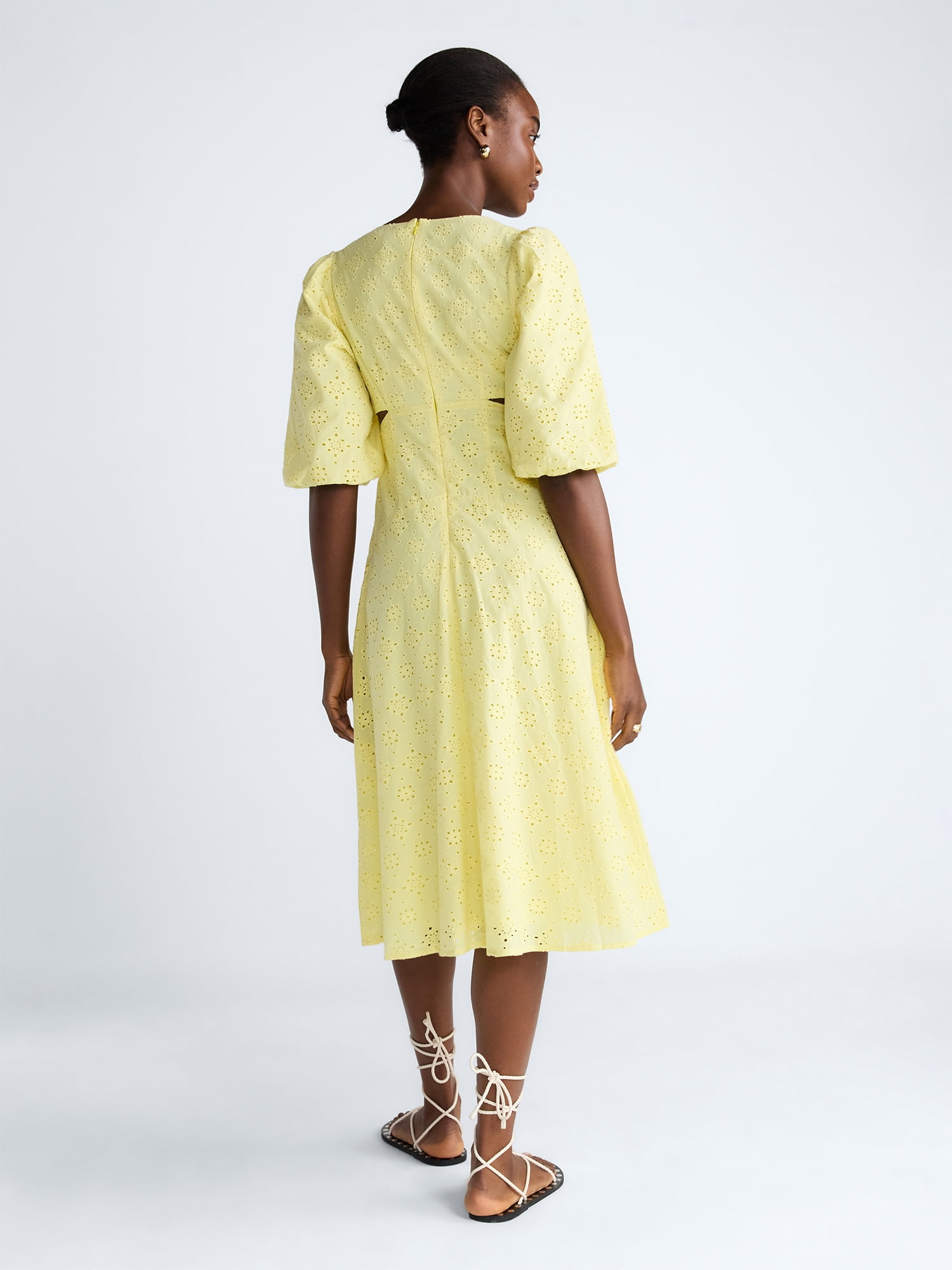 Scoop Women's Eyelet Cutout Cotton Midi Dress, Sizes 0-18