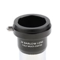 thumbnail image 3 of Lente Barlow 2X perfecl para telescopio 1.25 pulgadas negro y plata, 3 of 8