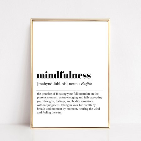 Mindfulness Definition Self Care Men.Tal Health Therapy Minimalist Vintage Variant 5 Poster
