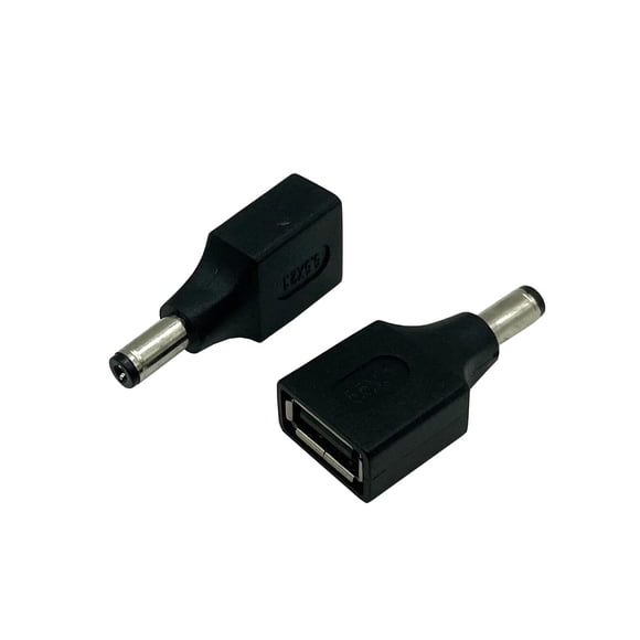 Dafensoy Adaptador de corriente USB a CC USB 2.0 A hembra a CC 5,5 x 2,1 mm macho Adaptador de corriente 2 unidades utilizado para cargar dispositivos electrónicos con puertos CC o USB (USB F/5,5 x 2,