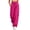 Hot Pink plus size cargo pants a1, variant on Cagogo Women Plus Size Wide Leg Cargo Pants Elastic Waist Casual Hiking Loose Long Pants with Pockets Outdoor Travel Trousers Summer Breathable Beach Work Clothes, Brown M