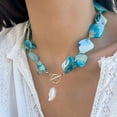 thumbnail image 2 of NICKSUN Boho Chunky Shell Necklace for Women Baroque Imitation Pearl Pendant Necklaces Irregular Shell Beaded Choker Necklace Trendy Vacation Jewelry, 2 of 4