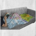 thumbnail image 6 of Fairy Tale Soft Flannel Fleece Throw Blanket, Magnificent Princess Castle Landscape on the Hillsbove the Snowy Mountains, Cozy Plush for Indoor and Outdoor Use, 50" x 70", Multicolor, by Ambesonne, 6 of 6