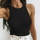thumbnail image 2 of Camiseta cómoda elástica de cuello redondo sin mangas de color liso para mujer Fridja  gh4874, 2 of 8