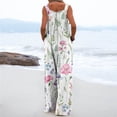 thumbnail image 4 of QATAINLAV Women Print Jumpsuit Summer Sleeveless Pajamas Overalls Loose Wide Leg Sling Jumpers Long Pants Playsuits with Pocket Casual Button Rompers 2024 Fashion Streetwear, Pink, XL, 4 of 6