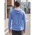 thumbnail image 3 of INSPIRE CHIC Men's Hooded Shirt Contrast Stitch Drawstring Long Sleeve Pullover Top M Blue, 3 of 5