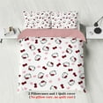 thumbnail image 2 of 3-piece cartoon pink Hello Cat print duvet cover set (1 duvet cover+2 pillowcases, no core) comfortable bedding set, 2 of 9