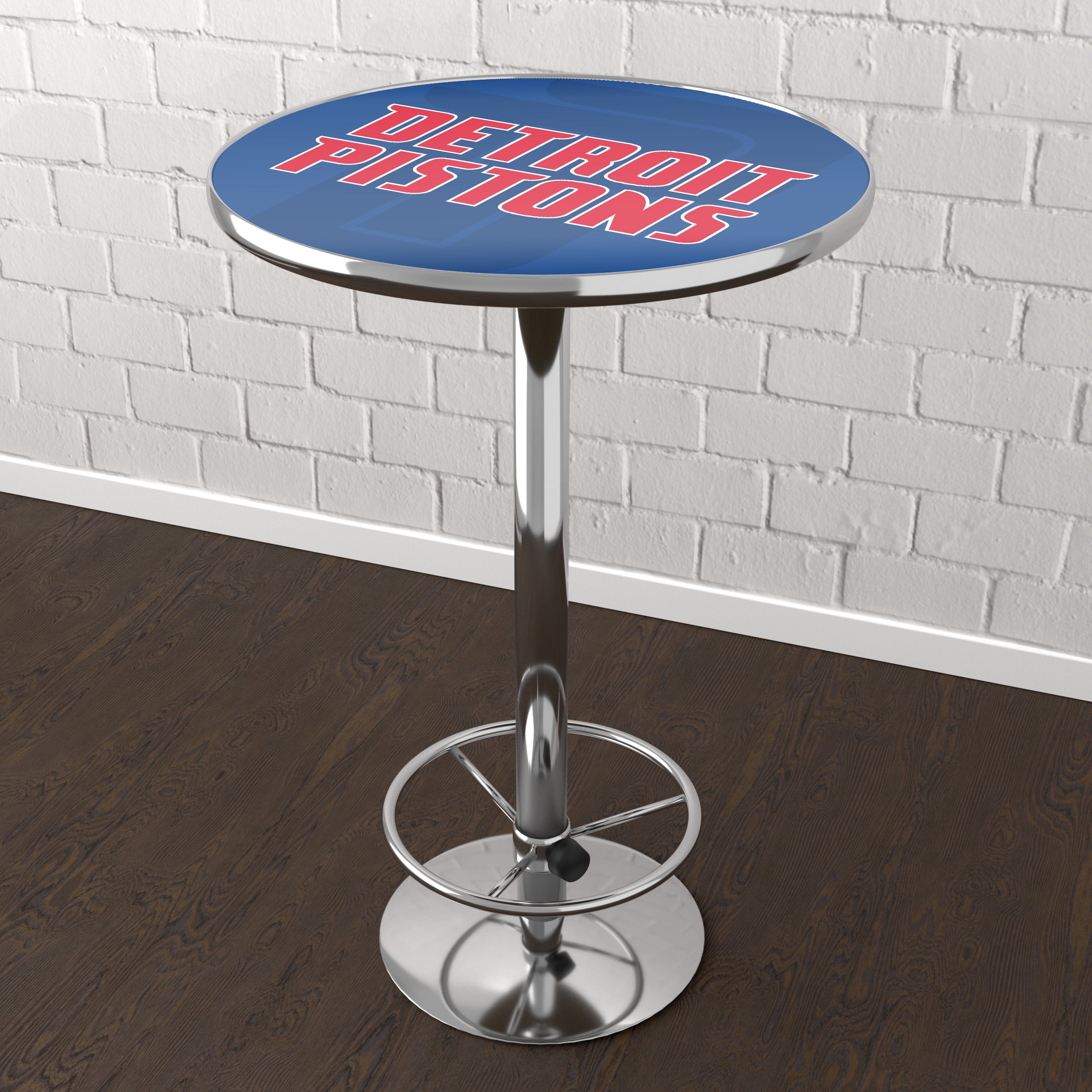 Detroit Pistons Fade Bar Table with Adjustable Footrest and Acrylic Top