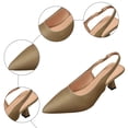 thumbnail image 7 of Kitten Heels for Women Pointed Toe Slingback Heeled Sandals Summer Casual Elegant Party Prom Dressy Shoes Khaki Size 8, 7 of 7