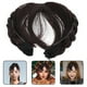 thumbnail image 3 of Pelucas sintéticas de moda con diadema, flequillo y extensiones de cabello para mujeres y niñas (marrón oscuro), 3 of 8