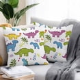 thumbnail image 2 of Cartoon Dinosaur Outdoor Pillow Covers Pack of 2 Simple Cute Waterproof Throw Pillow Covers Decorative Cushion Cases for Patio Garden Tent Balcony Couch 16x16 inch, 2 of 8
