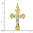 thumbnail image 2 of FJC Finejewelers 14 kt Two Tone Gold Polished Solid INRI Curcifix Cross Charm 22 mm, 2 of 6