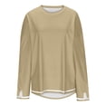 thumbnail image 4 of MeetoTime Long Sleeve Tops for Women Round Neck Slit Ribbed Pullover 2024 Fall Clothes Oversized Sweaters, 4 of 4
