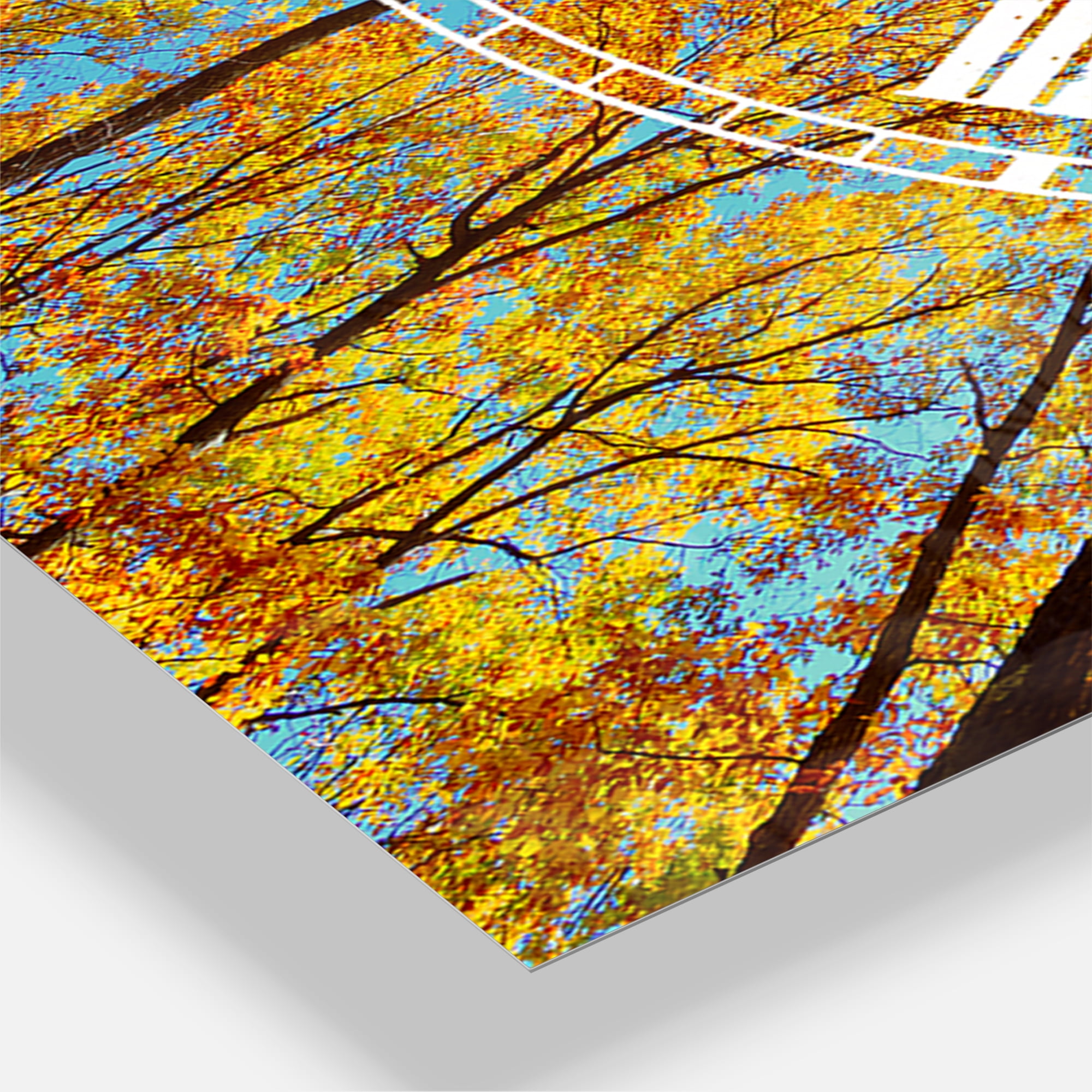 Designart 'Tree Tops in Autumn Forest' Traditional wall clock