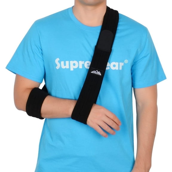 SupreGear Arm Sling, Adjustable Shoulder, Lightweight for Men and Women, Black
