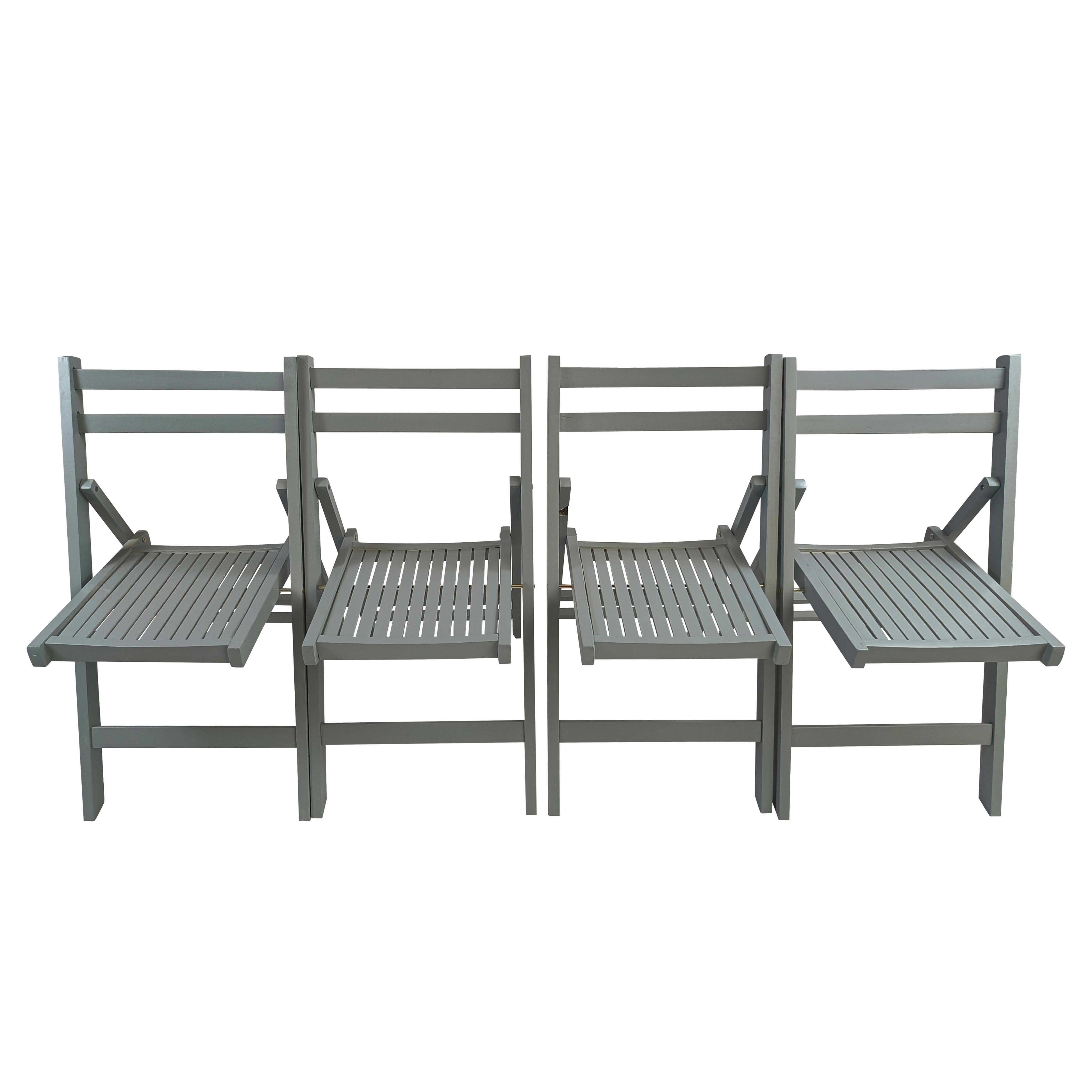 MAYEERTY Set of 4 Honey Solid Wood Slatted Folding Chairs, Portable Foldable Event Dining Chairs for Indoor Outdoor Wedding Kitchen Balcony, Holds 200 LBS