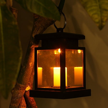 Solar Powered Led Candle Table Lantern Hanging Light Outdoor
