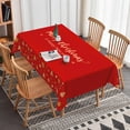 thumbnail image 3 of Nanqianyi Merry Christmas Rectangle Tablecloth - Red Ball XMAS Tree Table Cloths for Christmas New Year Holiday Party Decorations, 60x102 inch, Red, 3 of 12