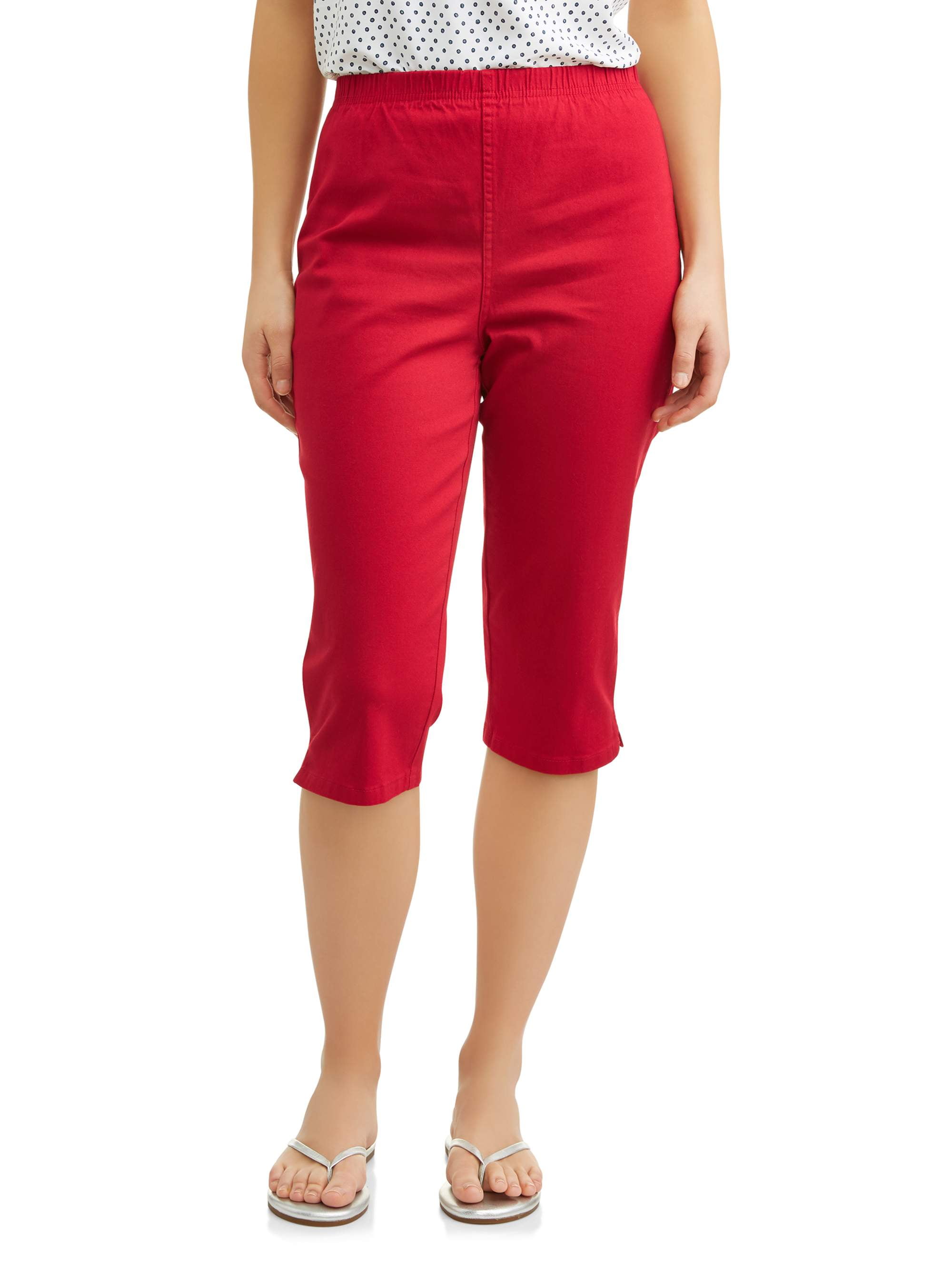 Ladies Crop Trousers Holiday Stretch 3/4 Summer Pockets Capri