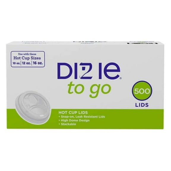Dixi'e Perfect Touch Domed Plastic, Hot Cup Lid White | 12-20oz | 500 Count
