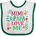 thumbnail image 3 of Inktastic Mimi and Papa Love Me Girls Baby Bib, 3 of 4