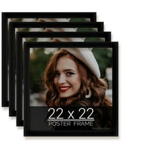 wallsthatspeak 22x22 Black Picture Frame for Puzzles Posters Photos or Artwork, Set of 4
