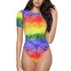thumbnail image 1 of Balery Colorful Tie Dye Body de cuello redondo de manga corta para mujer Tops de manga corta Tops básicos-X-Large, 1 of 7
