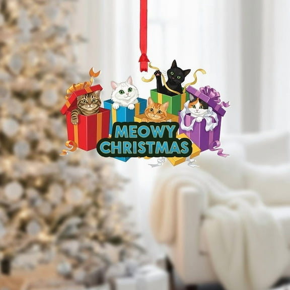 ViciArt Meowy Christmas Cat Ornament – Funny Holiday Tree Decoration & Cute Gift for Cat Lovers