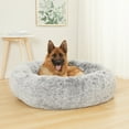 thumbnail image 3 of Bedfolks Calming Donut Dog Cuddler Bed, 45" Round Plush Pet Bed for Extra Large Dogs, Dark Grey, 3 of 9