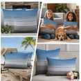 thumbnail image 4 of Outdoor Pillow Covers Farmhouse Gradient Wood Board Waterproof Pillow Cases 20x12 Set of 2, Blue Gray Ombre Wooden Throw Pillow Cover Pillowcase for Patio Balcony Couch Garden, 4 of 9